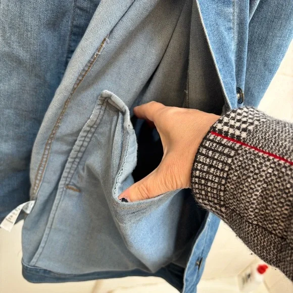 Woman Within Denim Jean Jacket Plus Size 32W XXXL Classic Preppy Teacher Comfort - Picture 8 of 13